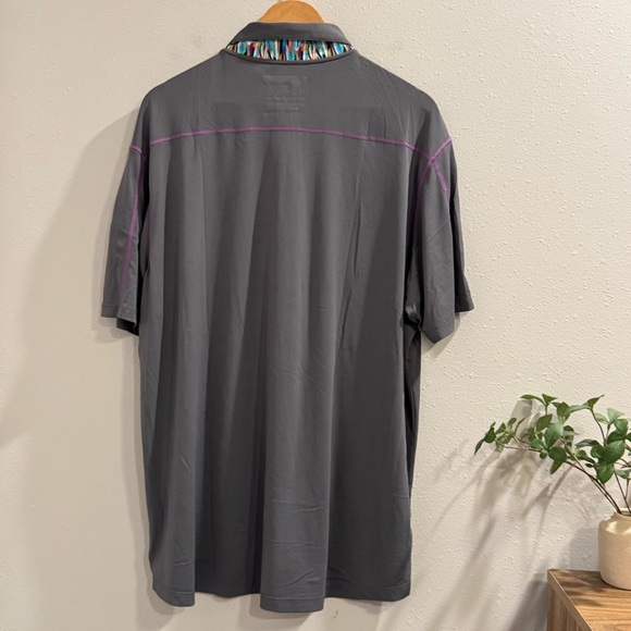 IBKUL Men's XL Gray Performance Polo Shirt UPF 50 Flip Collar Golf Athleisure - Picture 2 of 7